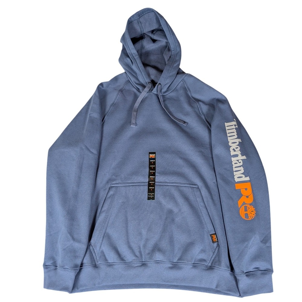 Timberland PRO Mens Original Fit Logo Sleeve Pullover Hoodie Blue TB0A1HVE